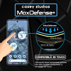 Folie Sticla CASEY STUDIOS compatibila cu Google Pixel 8 Pro, Full Glue, Duritate Militara, Ultra HD, Anti Zgarieturi, Anti Amprente, Anti Socuri, Margini Negre Negru