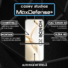 Folie Sticla CASEY STUDIOS compatibila cu Honor 200, Full Glue, Duritate Militara, Ultra HD, Anti Zgarieturi, Anti Amprente, Anti Socuri, Margini Negre Negru
