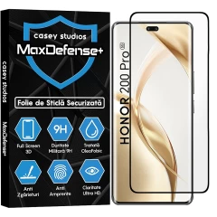 Folie Sticla CASEY STUDIOS compatibila cu Honor 200 Pro, Full Glue, Duritate Militara, Ultra HD, Anti Zgarieturi, Anti Amprente, Anti Socuri, Margini Negre Negru