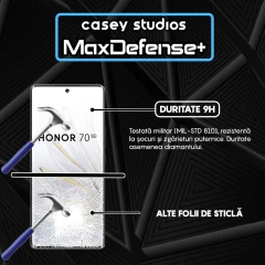 Folie Sticla CASEY STUDIOS compatibila cu Honor 70, Full Glue, Duritate Militara, Ultra HD, Anti Zgarieturi, Anti Amprente, Anti Socuri, Margini Negre Negru