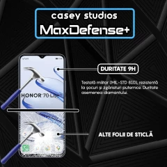Folie Sticla CASEY STUDIOS compatibila cu Honor 70 Lite, Full Glue, Duritate Militara, Ultra HD, Anti Zgarieturi, Anti Amprente, Anti Socuri, Margini Negre Negru