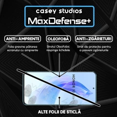 Folie Sticla CASEY STUDIOS compatibila cu Honor 90 Lite, Full Glue, Duritate Militara, Ultra HD, Anti Zgarieturi, Anti Amprente, Anti Socuri, Margini Negre Negru