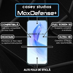 Folie Sticla CASEY STUDIOS compatibila cu Honor 90 Lite, Full Glue, Duritate Militara, Ultra HD, Anti Zgarieturi, Anti Amprente, Anti Socuri, Margini Negre Negru