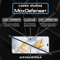 Folie Sticla CASEY STUDIOS compatibila cu Honor 90 Pro, Full Glue, Duritate Militara, Ultra HD, Anti Zgarieturi, Anti Amprente, Anti Socuri, Margini Negre Negru