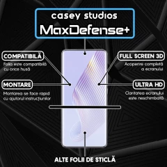Folie Sticla CASEY STUDIOS compatibila cu Honor Magic5, Full Glue, Duritate Militara, Ultra HD, Anti Zgarieturi, Anti Amprente, Anti Socuri, Margini Negre Negru