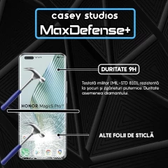 Folie Sticla CASEY STUDIOS compatibila cu Honor Magic5 Pro, Full Glue, Duritate Militara, Ultra HD, Anti Zgarieturi, Anti Amprente, Anti Socuri, Margini Negre Negru