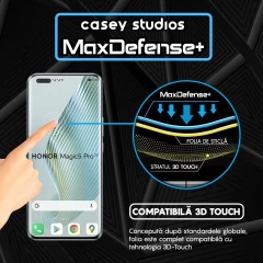 Folie Sticla CASEY STUDIOS compatibila cu Honor Magic5 Pro, Full Glue, Duritate Militara, Ultra HD, Anti Zgarieturi, Anti Amprente, Anti Socuri, Margini Negre Negru