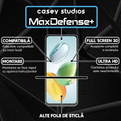 Folie Sticla CASEY STUDIOS compatibila cu Honor Play 60 Plus, Full Glue, Duritate Militara, Ultra HD, Anti Zgarieturi, Anti Amprente, Anti Socuri, Margini Negre Negru