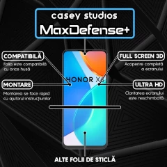 Folie Sticla CASEY STUDIOS compatibila cu Honor X6b, Full Glue, Duritate Militara, Ultra HD, Anti Zgarieturi, Anti Amprente, Anti Socuri, Margini Negre Negru