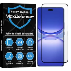Folie Sticla CASEY STUDIOS compatibila cu Huawei nova 12, Full Glue, Duritate Militara, Ultra HD, Anti Zgarieturi, Anti Amprente, Anti Socuri, Margini Negre Negru