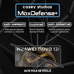 Folie Sticla CASEY STUDIOS compatibila cu Huawei nova 12i, Full Glue, Duritate Militara, Ultra HD, Anti Zgarieturi, Anti Amprente, Anti Socuri, Margini Negre Negru