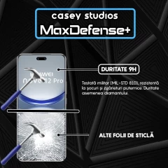 Folie Sticla CASEY STUDIOS compatibila cu Huawei nova 12 Pro, Full Glue, Duritate Militara, Ultra HD, Anti Zgarieturi, Anti Amprente, Anti Socuri, Margini Negre Negru