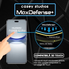 Folie Sticla CASEY STUDIOS compatibila cu Huawei nova 12 Pro, Full Glue, Duritate Militara, Ultra HD, Anti Zgarieturi, Anti Amprente, Anti Socuri, Margini Negre Negru