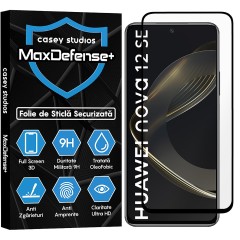 Folie Sticla CASEY STUDIOS compatibila cu Huawei nova 12 SE, Full Glue, Duritate Militara, Ultra HD, Anti Zgarieturi, Anti Amprente, Anti Socuri, Margini Negre