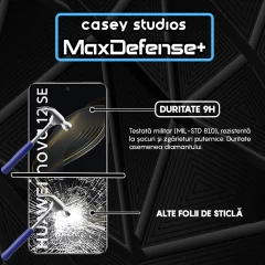 Folie Sticla CASEY STUDIOS compatibila cu Huawei nova 12 SE, Full Glue, Duritate Militara, Ultra HD, Anti Zgarieturi, Anti Amprente, Anti Socuri, Margini Negre Negru