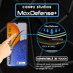 Folie Sticla CASEY STUDIOS compatibila cu Huawei nova Y61, Full Glue, Duritate Militara, Ultra HD, Anti Zgarieturi, Anti Amprente, Anti Socuri, Margini Negre Negru