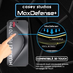 Folie Sticla CASEY STUDIOS compatibila cu Huawei Pura 70 Ultra / 70 Pro / 70 Pro Plus, Full Glue, Duritate Militara, Ultra HD, Anti Zgarieturi, Anti Amprente, Anti Socuri, Margini Negre Negru