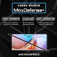 Folie Sticla CASEY STUDIOS compatibila cu Motorola Edge 2023, Full Glue, Duritate Militara, Ultra HD, Anti Zgarieturi, Anti Amprente, Anti Socuri, Margini Negre Negru