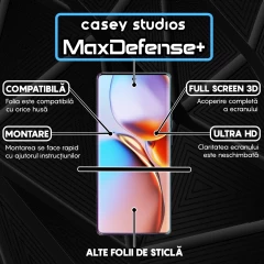 Folie Sticla CASEY STUDIOS compatibila cu Motorola Edge 2023, Full Glue, Duritate Militara, Ultra HD, Anti Zgarieturi, Anti Amprente, Anti Socuri, Margini Negre Negru
