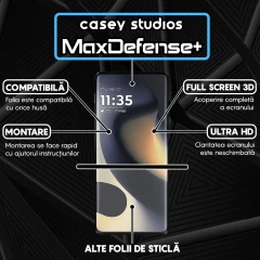 Folie Sticla CASEY STUDIOS compatibila cu Motorola Edge 2024, Full Glue, Duritate Militara, Ultra HD, Anti Zgarieturi, Anti Amprente, Anti Socuri, Margini Negre Negru