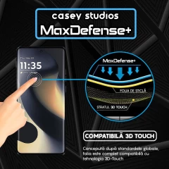 Folie Sticla CASEY STUDIOS compatibila cu Motorola Edge 2024, Full Glue, Duritate Militara, Ultra HD, Anti Zgarieturi, Anti Amprente, Anti Socuri, Margini Negre Negru
