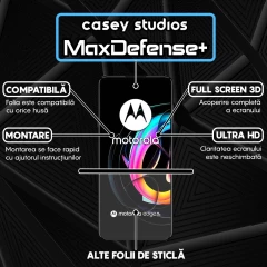 Folie Sticla CASEY STUDIOS compatibila cu Motorola Edge 20 Lite, Full Glue, Duritate Militara, Ultra HD, Anti Zgarieturi, Anti Amprente, Anti Socuri, Margini Negre Negru