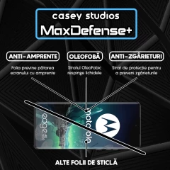 Folie Sticla CASEY STUDIOS compatibila cu Motorola Edge 40 / Edge 40 Neo, Full Glue, Duritate Militara, Ultra HD, Anti Zgarieturi, Anti Amprente, Anti Socuri, Margini Negre Negru