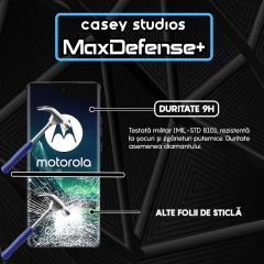 Folie Sticla CASEY STUDIOS compatibila cu Motorola Edge 40 / Edge 40 Neo, Full Glue, Duritate Militara, Ultra HD, Anti Zgarieturi, Anti Amprente, Anti Socuri, Margini Negre Negru
