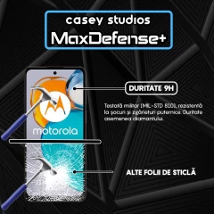 Folie Sticla CASEY STUDIOS compatibila cu Motorola Moto E22s, Full Glue, Duritate Militara, Ultra HD, Anti Zgarieturi, Anti Amprente, Anti Socuri, Margini Negre Negru