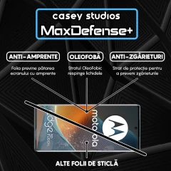 Folie Sticla CASEY STUDIOS compatibila cu Motorola Edge 50 Fusion, Full Glue, Duritate Militara, Ultra HD, Anti Zgarieturi, Anti Amprente, Anti Socuri, Margini Negre Negru
