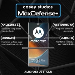 Folie Sticla CASEY STUDIOS compatibila cu Motorola Edge 50 Fusion, Full Glue, Duritate Militara, Ultra HD, Anti Zgarieturi, Anti Amprente, Anti Socuri, Margini Negre Negru