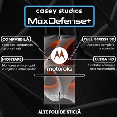 Folie Sticla CASEY STUDIOS compatibila cu Motorola Edge 50 Pro, Full Glue, Duritate Militara, Ultra HD, Anti Zgarieturi, Anti Amprente, Anti Socuri, Margini Negre Negru