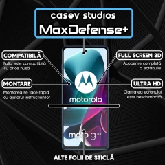 Folie Sticla CASEY STUDIOS compatibila cu Motorola Moto G200 5G, Full Glue, Duritate Militara, Ultra HD, Anti Zgarieturi, Anti Amprente, Anti Socuri, Margini Negre Negru