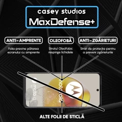 Folie Sticla CASEY STUDIOS compatibila cu Motorola Moto G32 / Moto G72 / Moto G73, Full Glue, Duritate Militara, Ultra HD, Anti Zgarieturi, Anti Amprente, Anti Socuri, Margini Negre Negru