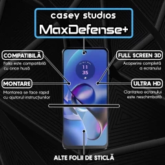 Folie Sticla CASEY STUDIOS compatibila cu Motorola Moto G64, Full Glue, Duritate Militara, Ultra HD, Anti Zgarieturi, Anti Amprente, Anti Socuri, Margini Negre Negru