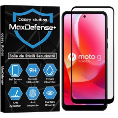 Folie Sticla CASEY STUDIOS compatibila cu Motorola Moto G Power 2024, Full Glue, Duritate Militara, Ultra HD, Anti Zgarieturi, Anti Amprente, Anti Socuri, Margini Negre