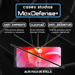 Folie Sticla CASEY STUDIOS compatibila cu Motorola Moto G Power 2024, Full Glue, Duritate Militara, Ultra HD, Anti Zgarieturi, Anti Amprente, Anti Socuri, Margini Negre Negru