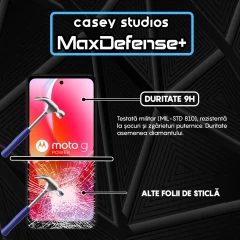 Folie Sticla CASEY STUDIOS compatibila cu Motorola Moto G Power 2024, Full Glue, Duritate Militara, Ultra HD, Anti Zgarieturi, Anti Amprente, Anti Socuri, Margini Negre Negru