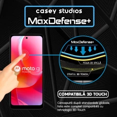 Folie Sticla CASEY STUDIOS compatibila cu Motorola Moto G Power 2024, Full Glue, Duritate Militara, Ultra HD, Anti Zgarieturi, Anti Amprente, Anti Socuri, Margini Negre Negru