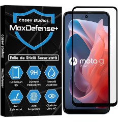 Folie Sticla CASEY STUDIOS compatibila cu Motorola Moto G Play 2024, Full Glue, Duritate Militara, Ultra HD, Anti Zgarieturi, Anti Amprente, Anti Socuri, Margini Negre