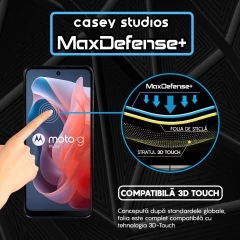 Folie Sticla CASEY STUDIOS compatibila cu Motorola Moto G Play 2024, Full Glue, Duritate Militara, Ultra HD, Anti Zgarieturi, Anti Amprente, Anti Socuri, Margini Negre Negru