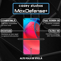Folie Sticla CASEY STUDIOS compatibila cu Motorola Moto G Stylus 5G 2024, Full Glue, Duritate Militara, Ultra HD, Anti Zgarieturi, Anti Amprente, Anti Socuri, Margini Negre Negru