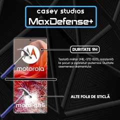 Folie Sticla CASEY STUDIOS compatibila cu Motorola Moto G85, Full Glue, Duritate Militara, Ultra HD, Anti Zgarieturi, Anti Amprente, Anti Socuri, Margini Negre Negru