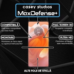 Folie Sticla CASEY STUDIOS compatibila cu Motorola Moto X50 Ultra, Full Glue, Duritate Militara, Ultra HD, Anti Zgarieturi, Anti Amprente, Anti Socuri, Margini Negre Negru