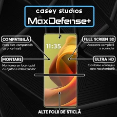 Folie Sticla CASEY STUDIOS compatibila cu Motorola S50 Neo, Full Glue, Duritate Militara, Ultra HD, Anti Zgarieturi, Anti Amprente, Anti Socuri, Margini Negre Negru