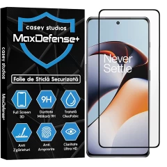 Folie Sticla CASEY STUDIOS compatibila cu OnePlus Ace 2, Full Glue, Duritate Militara, Ultra HD, Anti Zgarieturi, Anti Amprente, Anti Socuri, Margini Negre Negru