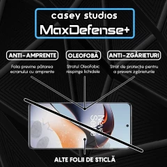 Folie Sticla CASEY STUDIOS compatibila cu OnePlus Ace 2, Full Glue, Duritate Militara, Ultra HD, Anti Zgarieturi, Anti Amprente, Anti Socuri, Margini Negre Negru