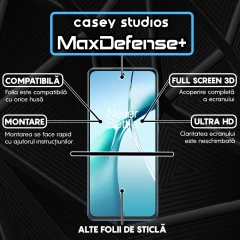 Folie Sticla CASEY STUDIOS compatibila cu OnePlus Nord CE4 Lite, Full Glue, Duritate Militara, Ultra HD, Anti Zgarieturi, Anti Amprente, Anti Socuri, Margini Negre Negru