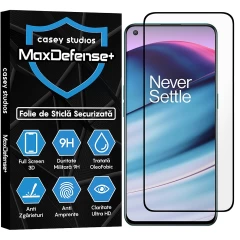 Folie Sticla CASEY STUDIOS compatibila cu OnePlus Nord 2T / Nord CE 5G, Full Glue, Duritate Militara, Ultra HD, Anti Zgarieturi, Anti Amprente, Anti Socuri, Margini Negre Negru