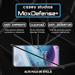 Folie Sticla CASEY STUDIOS compatibila cu OnePlus Nord 2T / Nord CE 5G, Full Glue, Duritate Militara, Ultra HD, Anti Zgarieturi, Anti Amprente, Anti Socuri, Margini Negre Negru